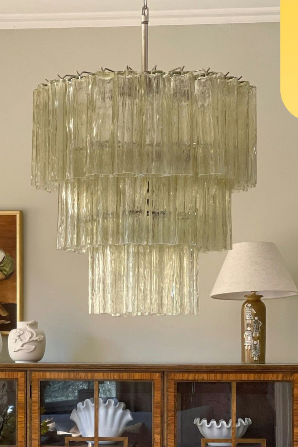 Amber Honey Art Glass Tube Chandelier - view 9 | morylighting