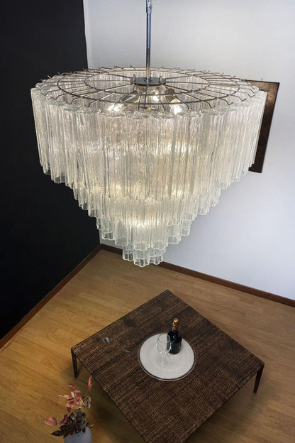 Art clear glass tiered chandelier - view 9 | morylighting
