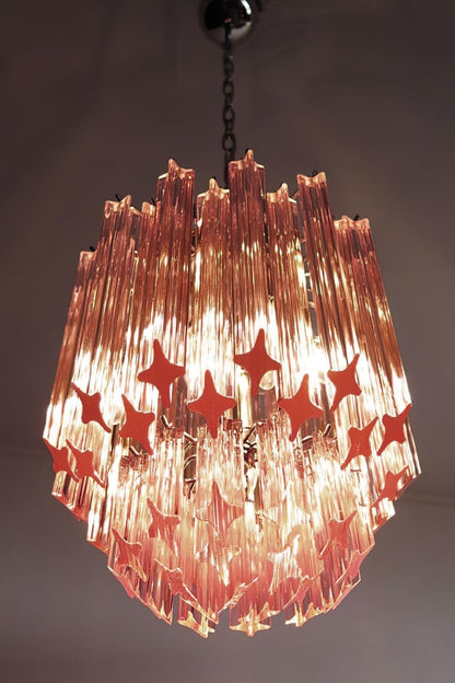 Art Pink Quadriedri Glass Chandelier - view 6 | morylighting