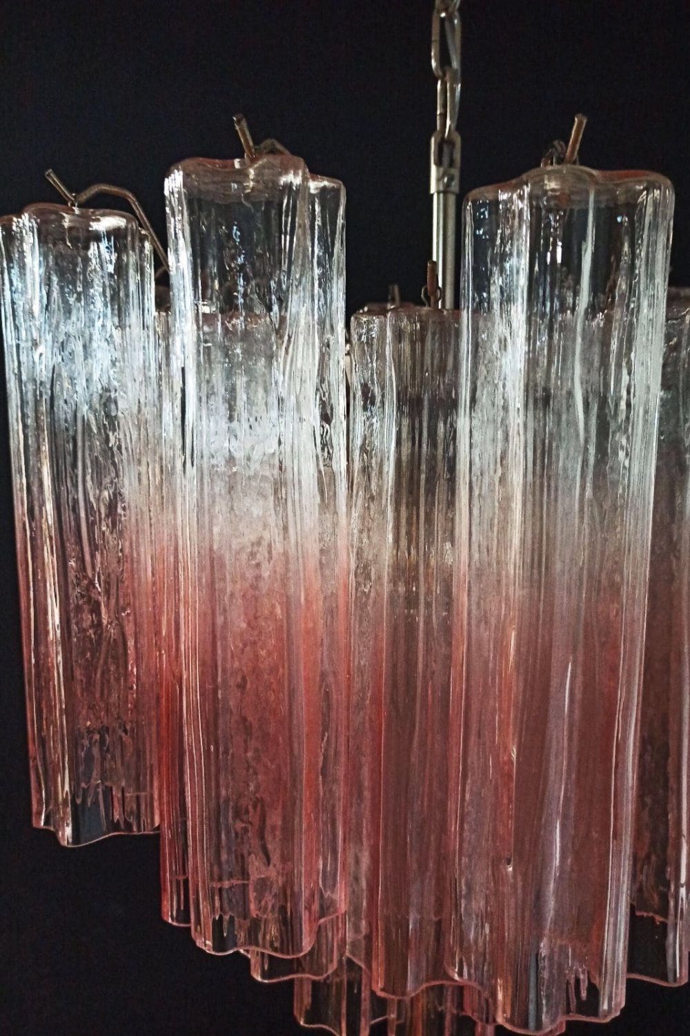 Pink Gradient Art Glass Tube Chandelier - view 12 | morylighting