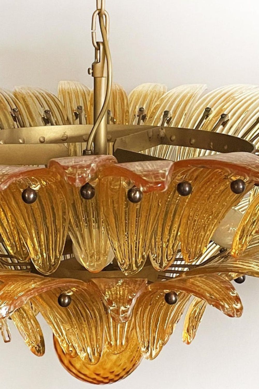 Amber Art Glass Palmette  Chandelier - view 13 | morylighting
