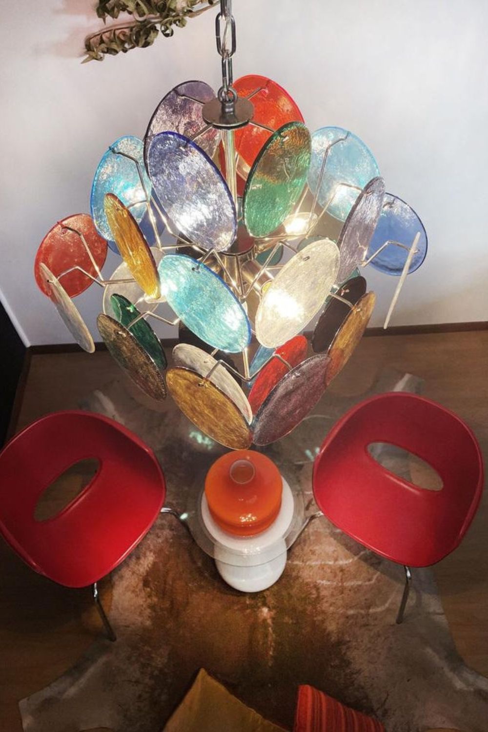 Art Glass Disc Pendant Light - view 11 | morylighting