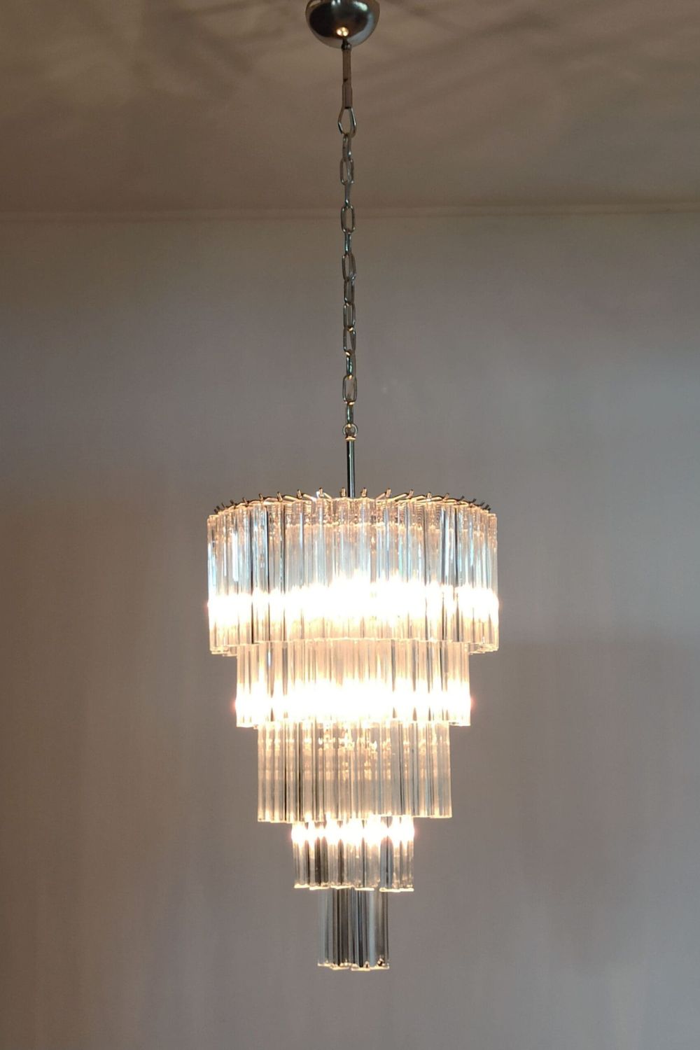 Transparent Art Glass Prism Tiered Chandelier - view 2 | morylighting