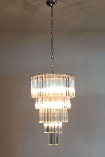 Transparent Art Glass Prism Tiered Chandelier - view 2 | morylighting