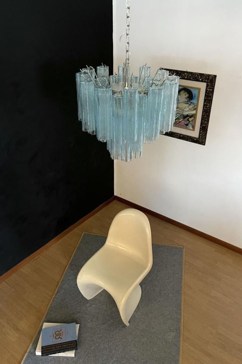 1990s Art blue glass tube chandelier - view 8 | morylighting