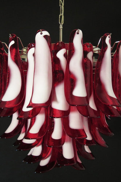 Red Art Glass Petal Chandelier - view 10 | morylighting