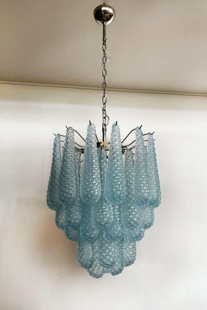 Vintage Italian Blue Art Teardrop Chandelier - view 13 | morylighting