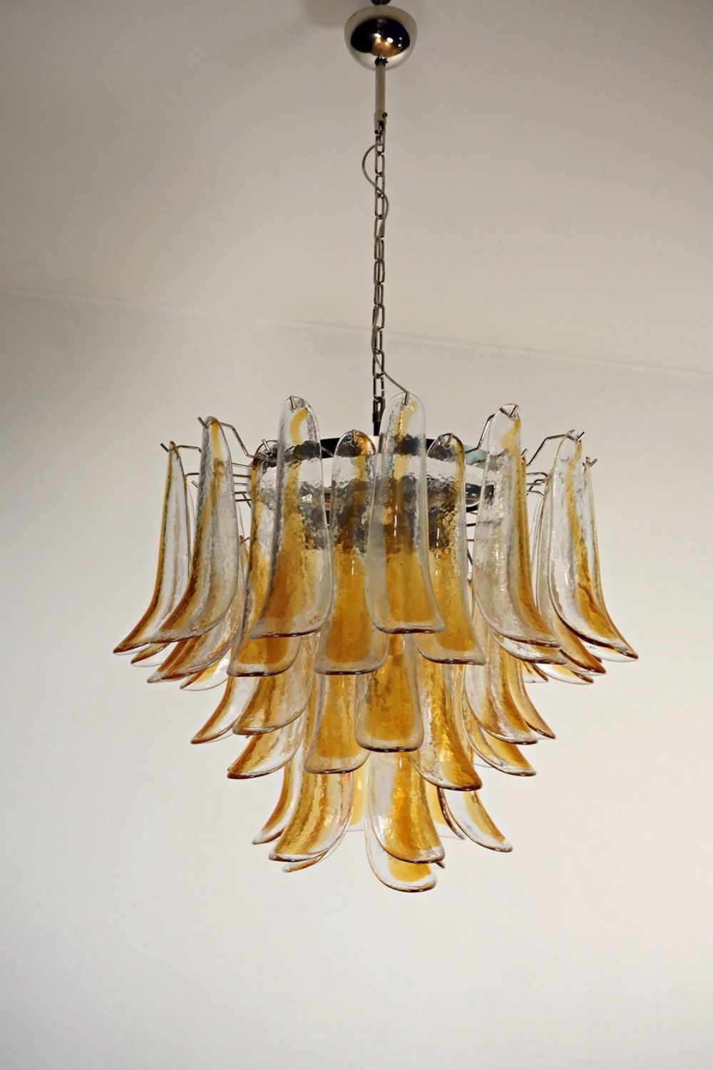 Mazzega Amber Glass Petal Chandelier - view 10 | morylighting
