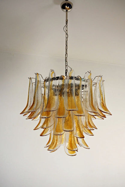 Mazzega Amber Glass Petal Chandelier - view 10 | morylighting