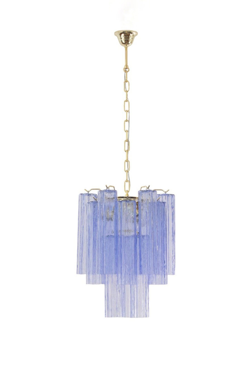 Vintage Art Blue-Purple Glass Tube Chandelier | morylighting