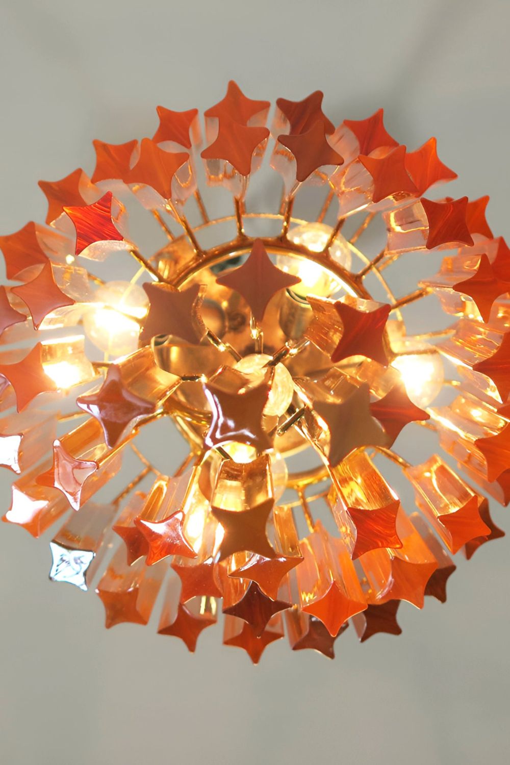 Amber Murano Glass Prism Spiral Chandelier - view 10 | morylighting