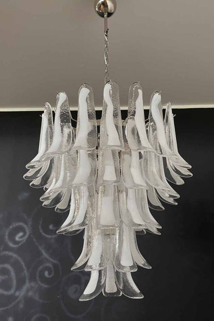Clear Art Glass Petal Chandelier - view 8 | morylighting