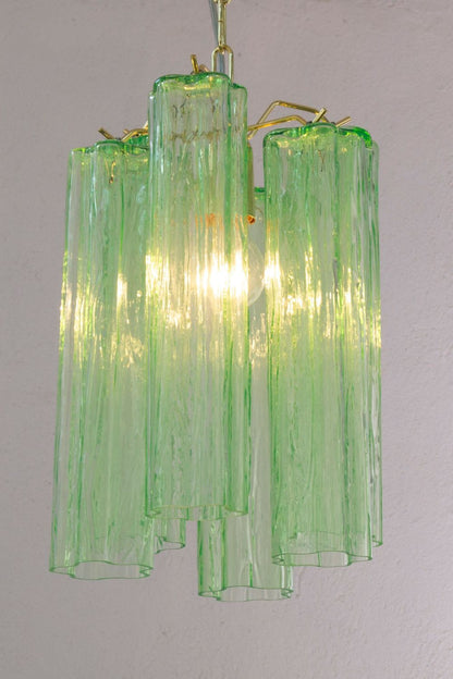 Italian Green Glass Tube Chandelier - view 7 | morylighting