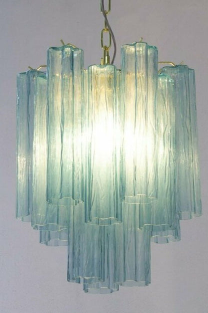 Retro Suspension Lamp with Blue Art Glass Tubes - view 7 | morylighting