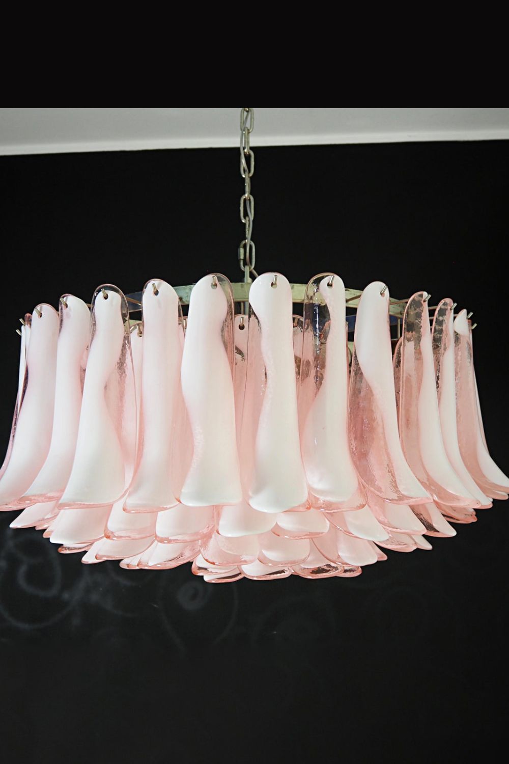1990s Italian Art Pink Flower Chandelier - view 6 | morylighting