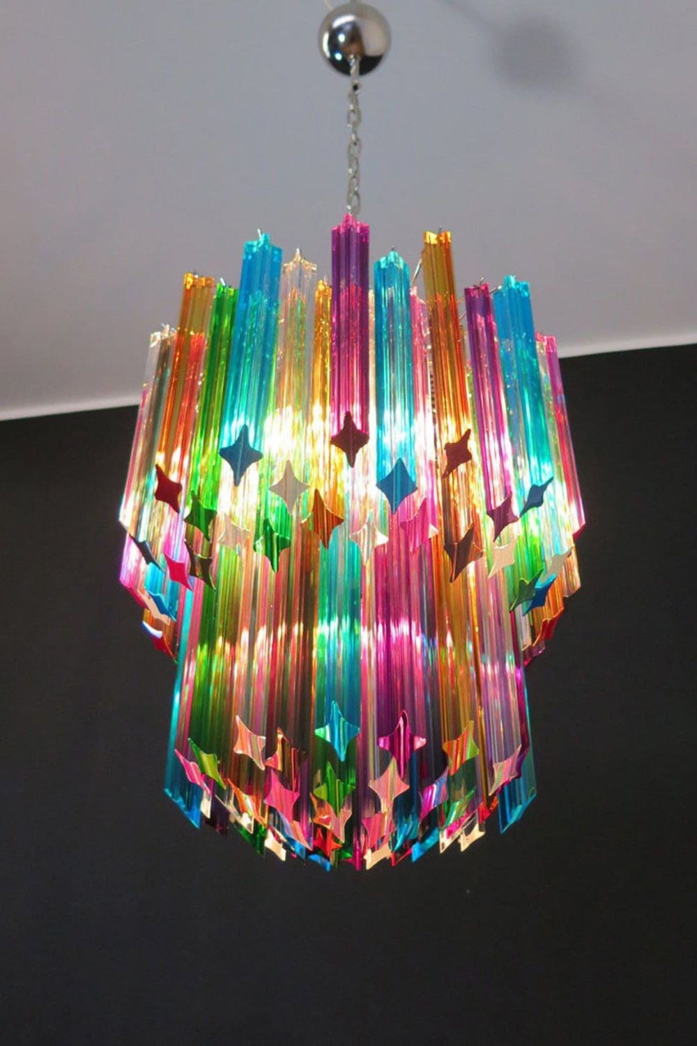 Quadridri Multicolor Prism Chandelier - view 3 | morylighting