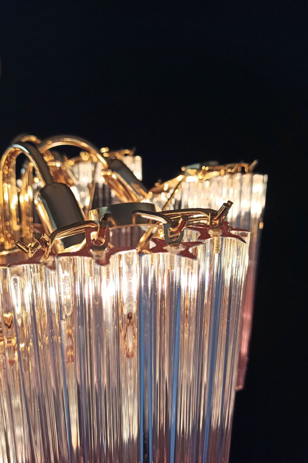 Vintage Pink Art Quadriedri Prism Chandelier - view 12 | morylighting