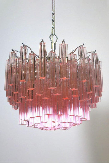 Venetian Pink Crystal Tube Art Chandelier - view 13 | morylighting