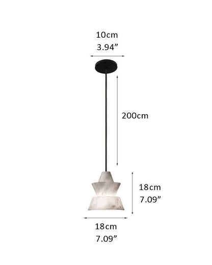 Brianna Alabaster Dining Table Pendant Modern Stacked Conical Pendant Light