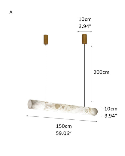 Minimalist Long Cord Ceiling Pendant Alabaster Lighting