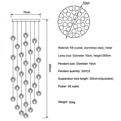 Adonis Suspension Water Drop Chandelier（ 43-Light customized） - morylighting