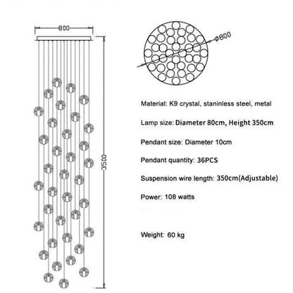 Adonis Suspension Water Drop Chandelier（ 43-Light customized） - morylighting