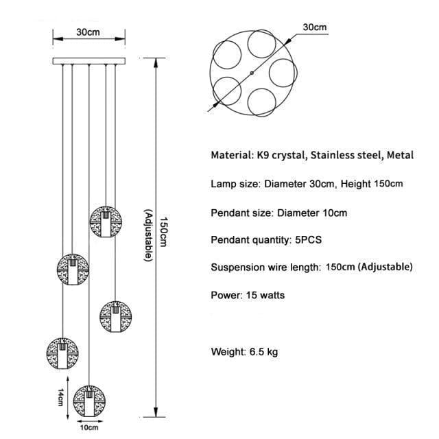Adonis Suspension Water Drop Chandelier（ 43-Light customized） - morylighting