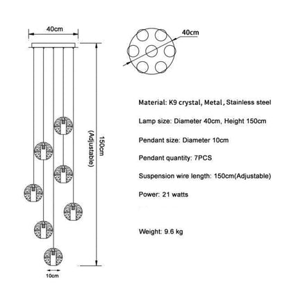 Adonis Suspension Water Drop Chandelier（ 43-Light customized） - morylighting