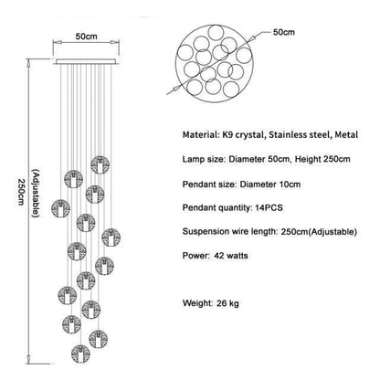 Adonis Suspension Water Drop Chandelier（ 43-Light customized） - morylighting