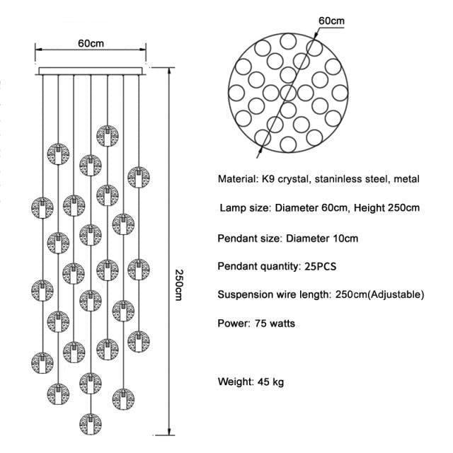 Adonis Suspension Water Drop Chandelier（ 43-Light customized） - morylighting