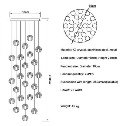 Adonis Suspension Water Drop Chandelier（ 43-Light customized） - morylighting