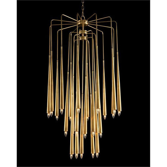 Hans Twenty-Three-Light Brass Chandelier - morylighting