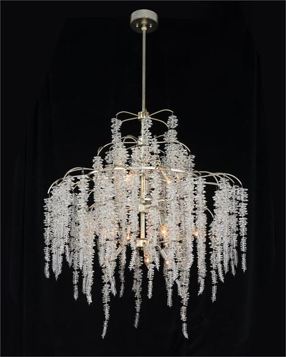 Cascading Crystal Branch Twelve-Light Chandelier