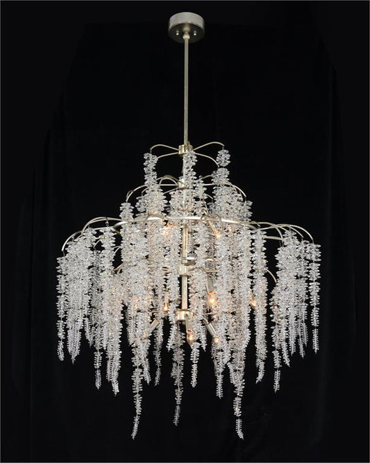 Cascading Crystal Branch Twelve-Light Chandelier