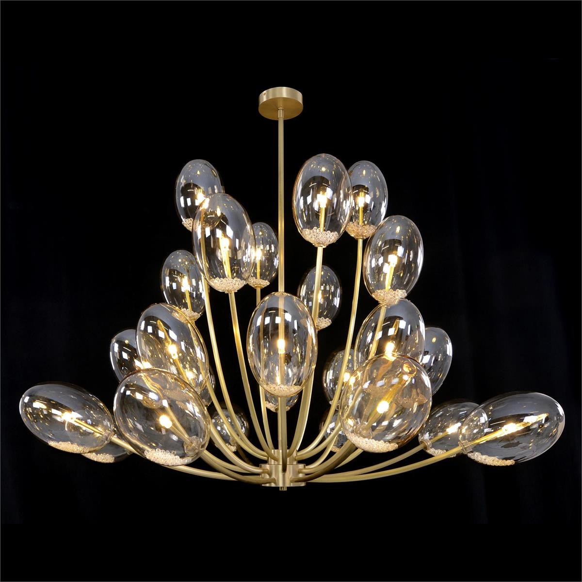 Echo: Glass Globe Twenty-Four-Light Chandelier - morylighting