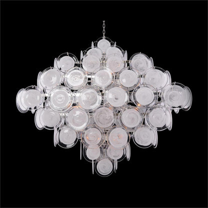 Glass Medallion Eighteen-Light Chandelier - morylighting