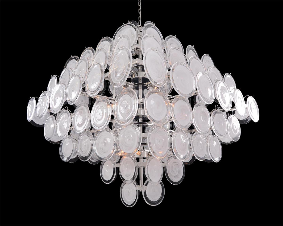Glass Medallion Eighteen-Light Chandelier - morylighting