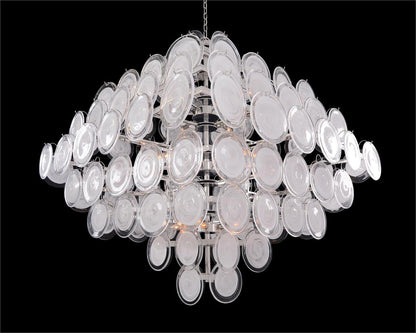 Glass Medallion Eighteen-Light Chandelier - morylighting