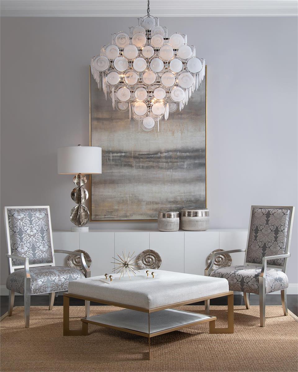 Glass Medallion Eighteen-Light Chandelier - morylighting