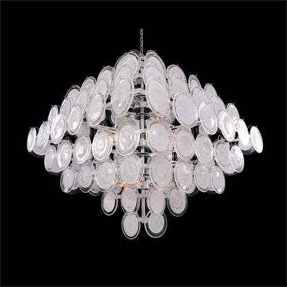 Glass Medallion Eighteen-Light Chandelier - morylighting