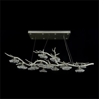 Hanasaku Crystal Bud Branch Fourteen-Light Oblong Chandelier - morylighting