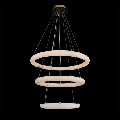 Luca Three-Tier Alabaster Pendant Chandelier