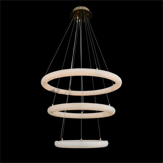 Luca Three-Tier Alabaster Pendant Chandelier