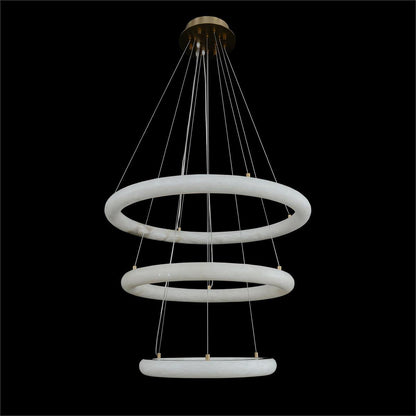 Luca Three-Tier Alabaster Pendant Chandelier