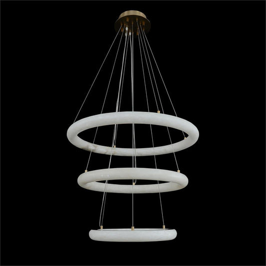 Luca Three-Tier Alabaster Pendant Chandelier
