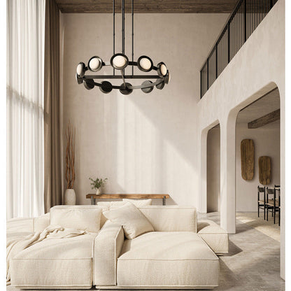 PrismFlow  Alabaster Metal Chandelier
