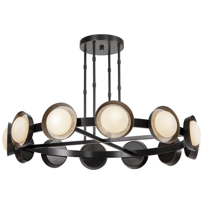PrismFlow  Alabaster Metal Chandelier