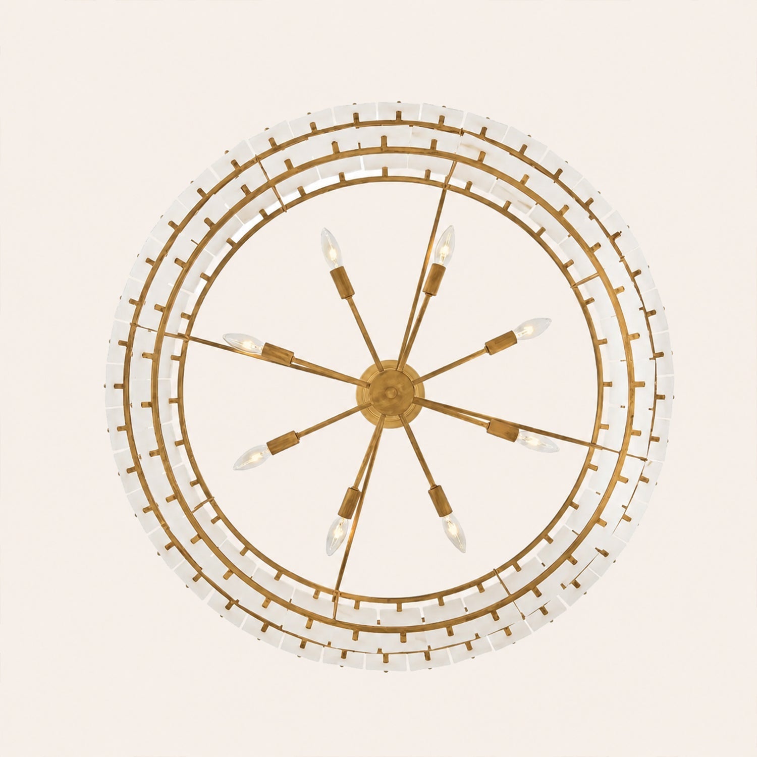 Simona Alabaster Drum 2-Tier Chandelier