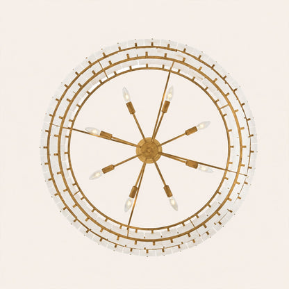 Simona Alabaster Drum 2-Tier Chandelier