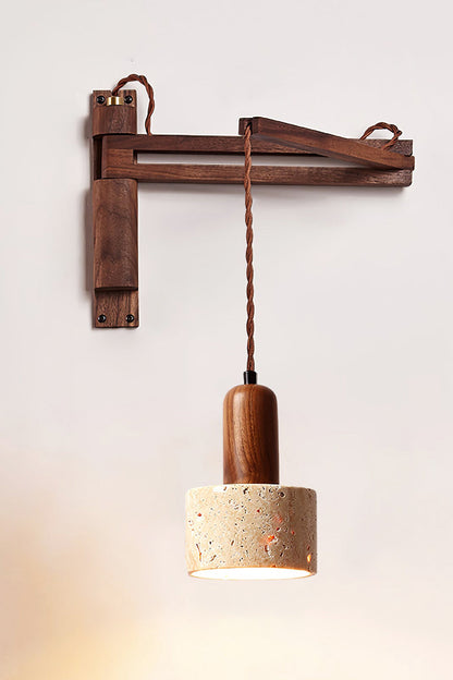 Adjustable Travertine Dome Wall Sconce - view 12 | morylighting